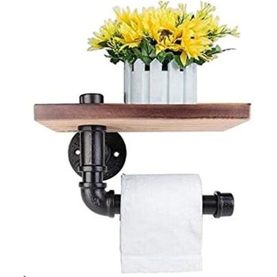 Zone Portarotolo Di Carta Igienica Decorativo, Fai Da Te, Da Parete, In Tubo Di Ferro Stile Industriale Con Mensola In Legno Per La Decorazione Del Bagno (piastra In Ferro 24 X 15 Cm) Zone Portarotolo Di Carta Igienica Decorativo, Fai Da Te, Da Parete, In Tubo Di Ferro Stile Industriale Con Mensola In Legno Per La Decorazione Del Bagno (piastra In Ferro 24 X 15 Cm)