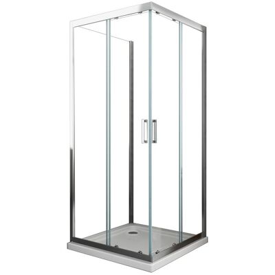 GIORGY Box Cabina Doccia 3 Lati Vetro Fisso Laterale + Due Lati Scorrevoli Vetro 6 Mm H 190 Cm 100x140x100 GIORGY Box Cabina Doccia 3 Lati Vetro Fisso Laterale + Due Lati Scorrevoli Vetro 6 Mm H 190 Cm 100x140x100