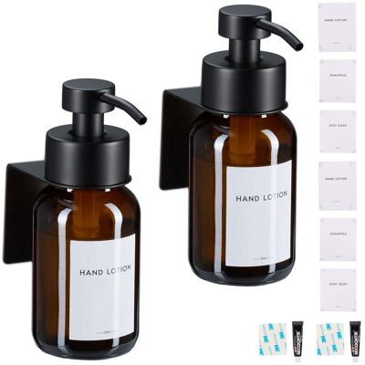 HELLOSHOP26 Distributore Di Sapone Da Parete Elegante E Pratico, Montaggio Facile, 16,5 X 6,5 X 12,5 Cm, In Vetro Nero, 130016931 HELLOSHOP26 Distributore Di Sapone Da Parete Elegante E Pratico, Montaggio Facile, 16,5 X 6,5 X 12,5 Cm, In Vetro Nero, 130016931
