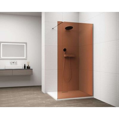 POLYSAN Esca - Parete Doccia Walk-in 80x210 Cm, Antidrop, Vetro Marron/cromo Es1580-01 POLYSAN Esca - Parete Doccia Walk-in 80x210 Cm, Antidrop, Vetro Marron/cromo Es1580-01