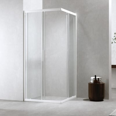 Elite Cabina Doccia 80x80 Cm H190 Scorrevole Profili Bianco Opaco Vetro 6 Mm Trasparente Neat Elite Cabina Doccia 80x80 Cm H190 Scorrevole Profili Bianco Opaco Vetro 6 Mm Trasparente Neat