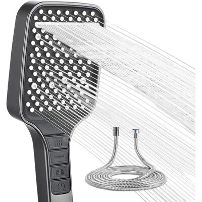 Neptune Soffione Doccia, 7 Tipi Di Getto, Soffione Doccia Ad Alta Pressione Con Tubo Flessibile Antideflagrante Da 1,5 M E Pulsante Di Arresto (grigio) Neptune Soffione Doccia, 7 Tipi Di Getto, Soffione Doccia Ad Alta Pressione Con Tubo Flessibile Antideflagrante Da 1,5 M E Pulsante Di Arresto (grigio)