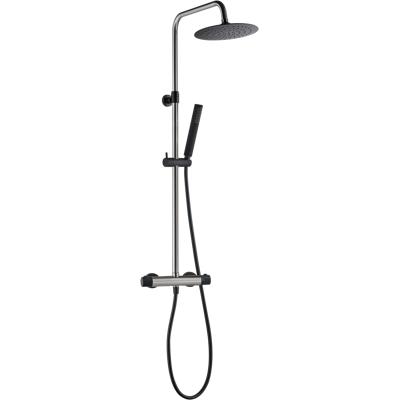 ESSEBAGNO - Colonna Doccia Kissy In Acciaio Inox E Nero Con Comando Termostatico ESSEBAGNO - Colonna Doccia Kissy In Acciaio Inox E Nero Con Comando Termostatico