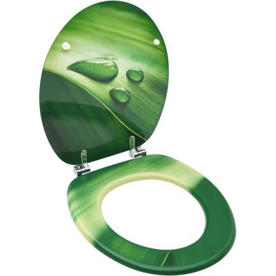 vidaXL Sedile WC con coperchio MDF verde design goccia d'acqua - Sedile WC vidaXL Sedile WC con coperchio MDF verde design goccia d'acqua - Sedile WC