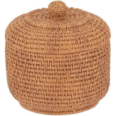 TENDANCE Scatola Per Cotone In Poliresina Adele - Naturale Scuro - TENDANCE Scatola Per Cotone In Poliresina Adele - Naturale Scuro -