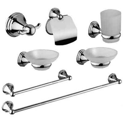 VDS Set Bagno 'sara' 7 Pezzi Cromo - Vetro VDS Set Bagno 'sara' 7 Pezzi Cromo - Vetro