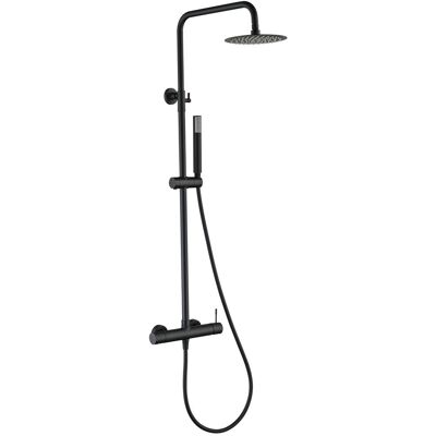 IMEX - Set Doccia Bless Monocomando Acqua Calda E Fredda Soffione Rotondo Doccia A Pioggia Serie Bless Colore Nero Opaco IMEX - Set Doccia Bless Monocomando Acqua Calda E Fredda Soffione Rotondo Doccia A Pioggia Serie Bless Colore Nero Opaco