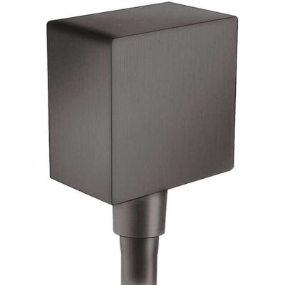Hansgrohe Fixfit - Attacco Per Flessibile Square Con Valvola Di Non Ritorno, Cromo Nero Spazzolato 26455340 - Hansgrohe Fixfit - Attacco Per Flessibile Square Con Valvola Di Non Ritorno, Cromo Nero Spazzolato 26455340 -