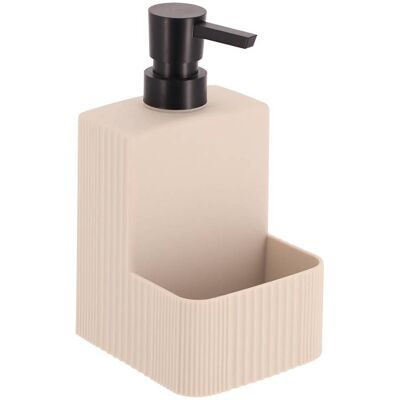 TENDANCE Dosatore Per Detersivo Per Piatti Con Portaspugna Scanalato, 480 Ml, Colore Naturale - TENDANCE Dosatore Per Detersivo Per Piatti Con Portaspugna Scanalato, 480 Ml, Colore Naturale -