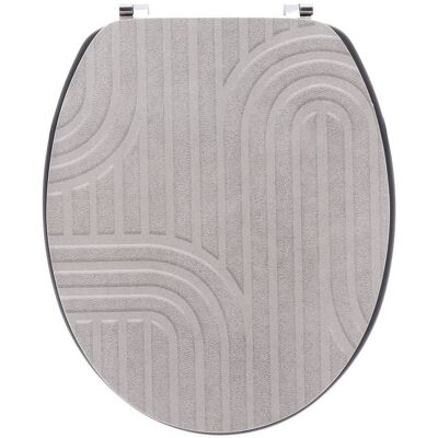 TENDANCE Sedile Wc In Mdf Da 18 Pollici, Coperchio Stampato, Seduta Effetto Legno, Fissaggi In Acciaio Inossidabile, Design Minimalista Color Greige - TENDANCE Sedile Wc In Mdf Da 18 Pollici, Coperchio Stampato, Seduta Effetto Legno, Fissaggi In Acciaio Inossidabile, Design Minimalista Color Greige -
