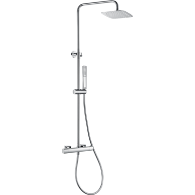 IMEX - Set Doccia Toscana Termostatico Soffione Quadrato Doccia A Pioggia Doccetta E Flessibile Serie Toscana Colore Cromato IMEX - Set Doccia Toscana Termostatico Soffione Quadrato Doccia A Pioggia Doccetta E Flessibile Serie Toscana Colore Cromato