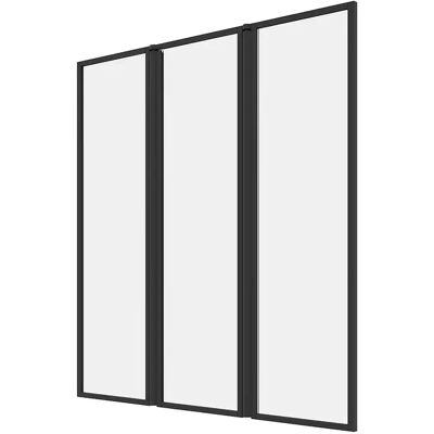 Unique Parete Per Vasca Da Bagno Pieghevole 100 X 140 Cm In Metallo Nero Opaco Stile Atelier - District Unique Parete Per Vasca Da Bagno Pieghevole 100 X 140 Cm In Metallo Nero Opaco Stile Atelier - District