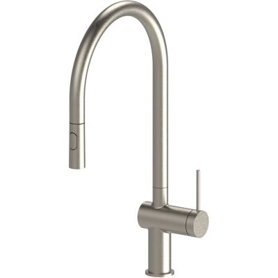 AQUASANIT Miscelatore Lavello Alto Lady Cold Start Ø35 Doccia Estraibile 2 Getti Acciaio Spazzolato AQUASANIT Miscelatore Lavello Alto Lady Cold Start Ø35 Doccia Estraibile 2 Getti Acciaio Spazzolato
