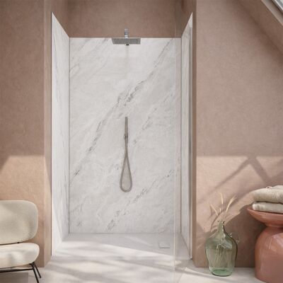 AURLANE Set Di 3 Pannelli Murali Effetto Pietra Artic Storm 80(x2)+120x210 + Profili Cromati - Stone'it AURLANE Set Di 3 Pannelli Murali Effetto Pietra Artic Storm 80(x2)+120x210 + Profili Cromati - Stone'it