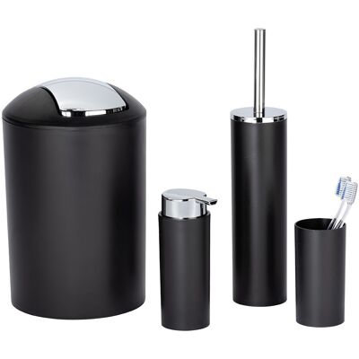 Wenko - Set bagno Calvo 4 pezzi con dosasapone, bicchiere, scopino e cestino - Set bagno Wenko - Set bagno Calvo 4 pezzi con dosasapone, bicchiere, scopino e cestino - Set bagno