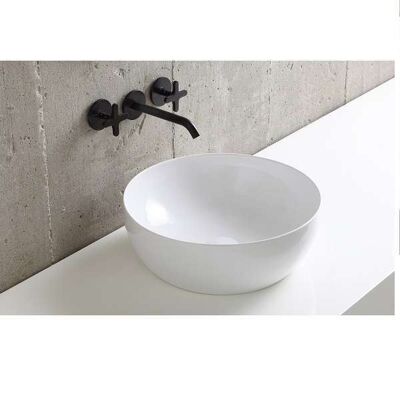 AZZURRA Lavabo Circle Appoggio Salvaspazio 40x40 H10 Tondo In Ceramica AZZURRA Lavabo Circle Appoggio Salvaspazio 40x40 H10 Tondo In Ceramica