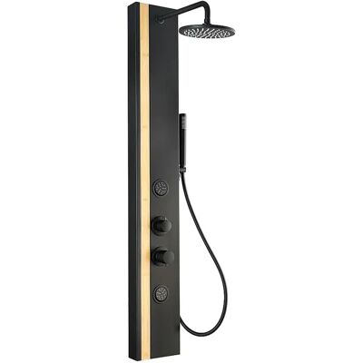Unique Colonna Doccia Idromassaggio In Alluminio E Bambù Miscelatore Meccanico P40 X H140 Cm - Orleta Unique Colonna Doccia Idromassaggio In Alluminio E Bambù Miscelatore Meccanico P40 X H140 Cm - Orleta