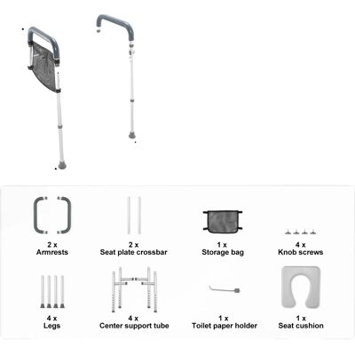 OEM Rialzo Per Sedile Wc, Altezza Regolabile, Comoda Struttura Imbottita, Portata Massima 159 Kg (350 Libbre). OEM Rialzo Per Sedile Wc, Altezza Regolabile, Comoda Struttura Imbottita, Portata Massima 159 Kg (350 Libbre).