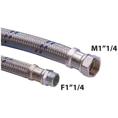 Made in Italy "flessibile Antivibrante M/f 1""""1/4 In Acciaio Zincato Cm 60 - Dn32" Made in Italy "flessibile Antivibrante M/f 1""""1/4 In Acciaio Zincato Cm 60 - Dn32"