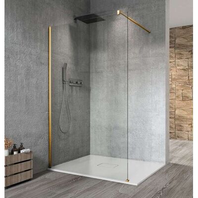 GELCO Vario - Parete Doccia Walk-in, 70x200 Cm, Coated Glass, Oro Opaco/vetro Trasparente Gx1270-01 GELCO Vario - Parete Doccia Walk-in, 70x200 Cm, Coated Glass, Oro Opaco/vetro Trasparente Gx1270-01