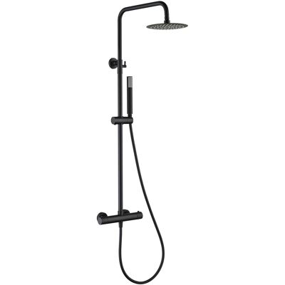 IMEX - Set Doccia Bless Termostatico Soffione Rotondo Doccia A Pioggia Doccetta E Flessibile Serie Bless Colore Nero Opaco IMEX - Set Doccia Bless Termostatico Soffione Rotondo Doccia A Pioggia Doccetta E Flessibile Serie Bless Colore Nero Opaco