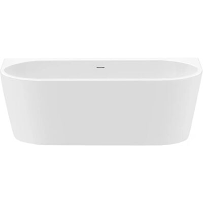 REA Vasca Da Bagno A Parete Olimpia 150 With Black Plug Cap White REA Vasca Da Bagno A Parete Olimpia 150 With Black Plug Cap White