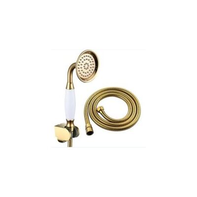 OEM Kit Doccia Con Soffione In Ottone E Tubo Flessibile Da 1,5 M, Soffione Con Supporto, Set Doccia Dorato - Crezuo OEM Kit Doccia Con Soffione In Ottone E Tubo Flessibile Da 1,5 M, Soffione Con Supporto, Set Doccia Dorato - Crezuo