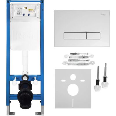 REA Telaio Da Incasso Per Wc Sospesi Slim 024n Con Placca Di Comando Hd Chrom REA Telaio Da Incasso Per Wc Sospesi Slim 024n Con Placca Di Comando Hd Chrom