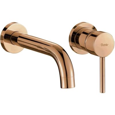 REA Rubinetto Per Lavabo A Incasso A Parete Lungo Copper , Rame Lucido REA Rubinetto Per Lavabo A Incasso A Parete Lungo Copper , Rame Lucido
