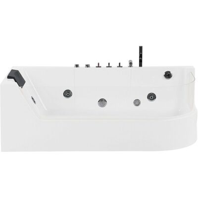 BELIANI Idromassaggio Acrilico Bianco Poggiatesta In Ecopelle Led 170 X 85 Cm Acuario BELIANI Idromassaggio Acrilico Bianco Poggiatesta In Ecopelle Led 170 X 85 Cm Acuario