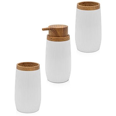 INBAGNO Set Accessori Bagno In Plastica Bianca Con Dispenser Sapone E Due Portaspazzolini Blob INBAGNO Set Accessori Bagno In Plastica Bianca Con Dispenser Sapone E Due Portaspazzolini Blob