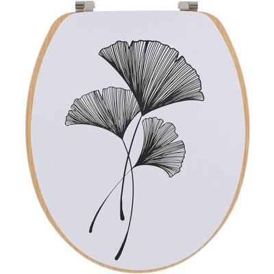 TENDANCE 18 Pollici Mdf Copriwater Design Stampato Sedile In Bambù Chiusure In Acciaio Inox - Zen Gingko - TENDANCE 18 Pollici Mdf Copriwater Design Stampato Sedile In Bambù Chiusure In Acciaio Inox - Zen Gingko -