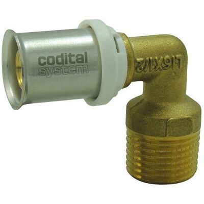 CODITAL Curva Ottone Multicouche Th 16mm Maschio 15x21 CODITAL Curva Ottone Multicouche Th 16mm Maschio 15x21