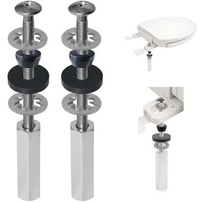 DPZO Bulloni Universali Per Sedile Wc, Compatibili Con Marche Come Kohler, American Standard, Toto E Glacier Bay. Viti In Acciaio Inox Da 7,6 Cm (3 Pollici) Con Dadi Lunghi E DPZO Bulloni Universali Per Sedile Wc, Compatibili Con Marche Come Kohler, American Standard, Toto E Glacier Bay. Viti In Acciaio Inox Da 7,6 Cm (3 Pollici) Con Dadi Lunghi E