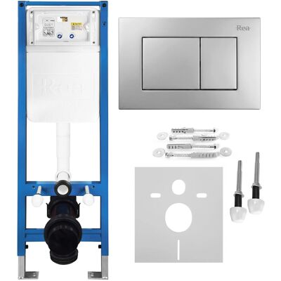 REA Telaio Da Incasso Per Wc Sospesi Slim 024n Con Placca Di Comando J Satin REA Telaio Da Incasso Per Wc Sospesi Slim 024n Con Placca Di Comando J Satin