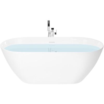 BELIANI Vasca Da Bagno Freestanding In Acrilico 160 Cm Bianco Cedros BELIANI Vasca Da Bagno Freestanding In Acrilico 160 Cm Bianco Cedros