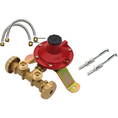 UNIVERSALE Mini Centralina Con Flessibili Attacco 2 Bombole Gpl Con Regolatore Da 4 Kg UNIVERSALE Mini Centralina Con Flessibili Attacco 2 Bombole Gpl Con Regolatore Da 4 Kg