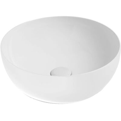 AZZURRA - Lavabo Circle Appoggio Salvaspazio 40x40 H14 Tondo In Ceramica AZZURRA - Lavabo Circle Appoggio Salvaspazio 40x40 H14 Tondo In Ceramica