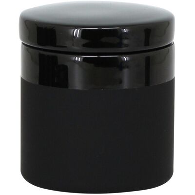 AQUASANIT Barattolo Porta Cotone Nero Con Coperchio - Serie Black AQUASANIT Barattolo Porta Cotone Nero Con Coperchio - Serie Black