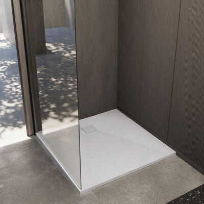 AURLANE Piatto Doccia 90x90x2.6 Cm In Smc Finitura Ardesia - Bianco Opaco - Rock 2 White AURLANE Piatto Doccia 90x90x2.6 Cm In Smc Finitura Ardesia - Bianco Opaco - Rock 2 White