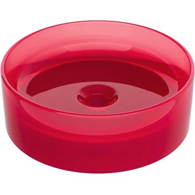 Unique Lavabo Da Appoggio Rotondo Traslucido 40 Cm In Resina Rosso - Spavo Unique Lavabo Da Appoggio Rotondo Traslucido 40 Cm In Resina Rosso - Spavo