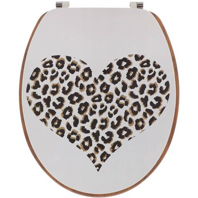 TENDANCE Copriwater In Mdf Da 18 Pollici Design Stampato Sedile In Acacia Chiusure In Acciaio Inox - Serengeti - TENDANCE Copriwater In Mdf Da 18 Pollici Design Stampato Sedile In Acacia Chiusure In Acciaio Inox - Serengeti -
