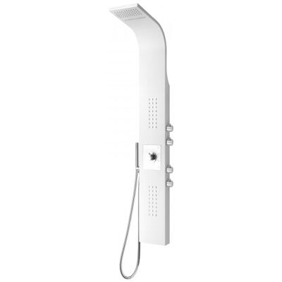 Bernstein - Colonna Doccia Termostatica Bianca In Acciaio Inox Con Miscelatore E Soffione - Montaggio, Getti Massaggianti - 165x22cm - Sedal 8815 Bernstein - Colonna Doccia Termostatica Bianca In Acciaio Inox Con Miscelatore E Soffione - Montaggio, Getti Massaggianti - 165x22cm - Sedal 8815