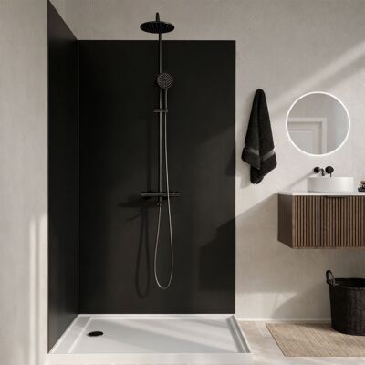 AURLANE Set Di 2 Pannelli Murali Alluminio Nero 90+120x210 Cm E Profili Neri - Wall'it AURLANE Set Di 2 Pannelli Murali Alluminio Nero 90+120x210 Cm E Profili Neri - Wall'it