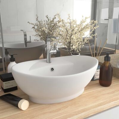 Lavabo ovale di lusso in ceramica vidaXL - Bianco Lavabo ovale di lusso in ceramica vidaXL - Bianco