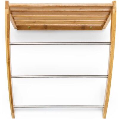 HELLOSHOP26 Scaffale Da Parete Portasciugamani 3 Barre Pratico Portaoggetti Bagno 60 X 20 X 80 Cm In Bambù Naturale 130003234 HELLOSHOP26 Scaffale Da Parete Portasciugamani 3 Barre Pratico Portaoggetti Bagno 60 X 20 X 80 Cm In Bambù Naturale 130003234