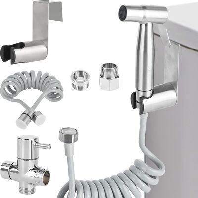 Neptune Kit Completo Per Bidet, Getto Per Wc In Acciaio Inox, Per Wc, Igiene Personale (g1/2''-3/8'') (a) Neptune Kit Completo Per Bidet, Getto Per Wc In Acciaio Inox, Per Wc, Igiene Personale (g1/2''-3/8'') (a)