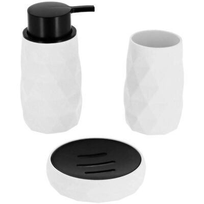 TENDANCE Set Dispenser E Porta Sapone In Abs + Gomma - Bianco - TENDANCE Set Dispenser E Porta Sapone In Abs + Gomma - Bianco -