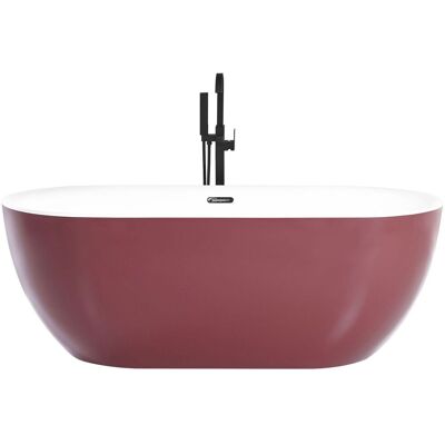 Vasca Indipendente Rossa Beliani - 170x80cm Acrilico Ovale Vasca Indipendente Rossa Beliani - 170x80cm Acrilico Ovale