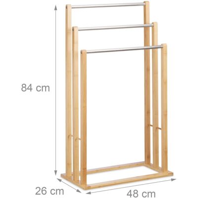 HELLOSHOP26 - Porta Asciugamani Da Terra A 3 Bracci Per Bagno In Bambù 130002272 HELLOSHOP26 - Porta Asciugamani Da Terra A 3 Bracci Per Bagno In Bambù 130002272